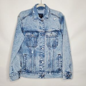 Abercrombie & Fitch Cotton Jean Jacket Size M Button Front Acid Wash Denim Retro